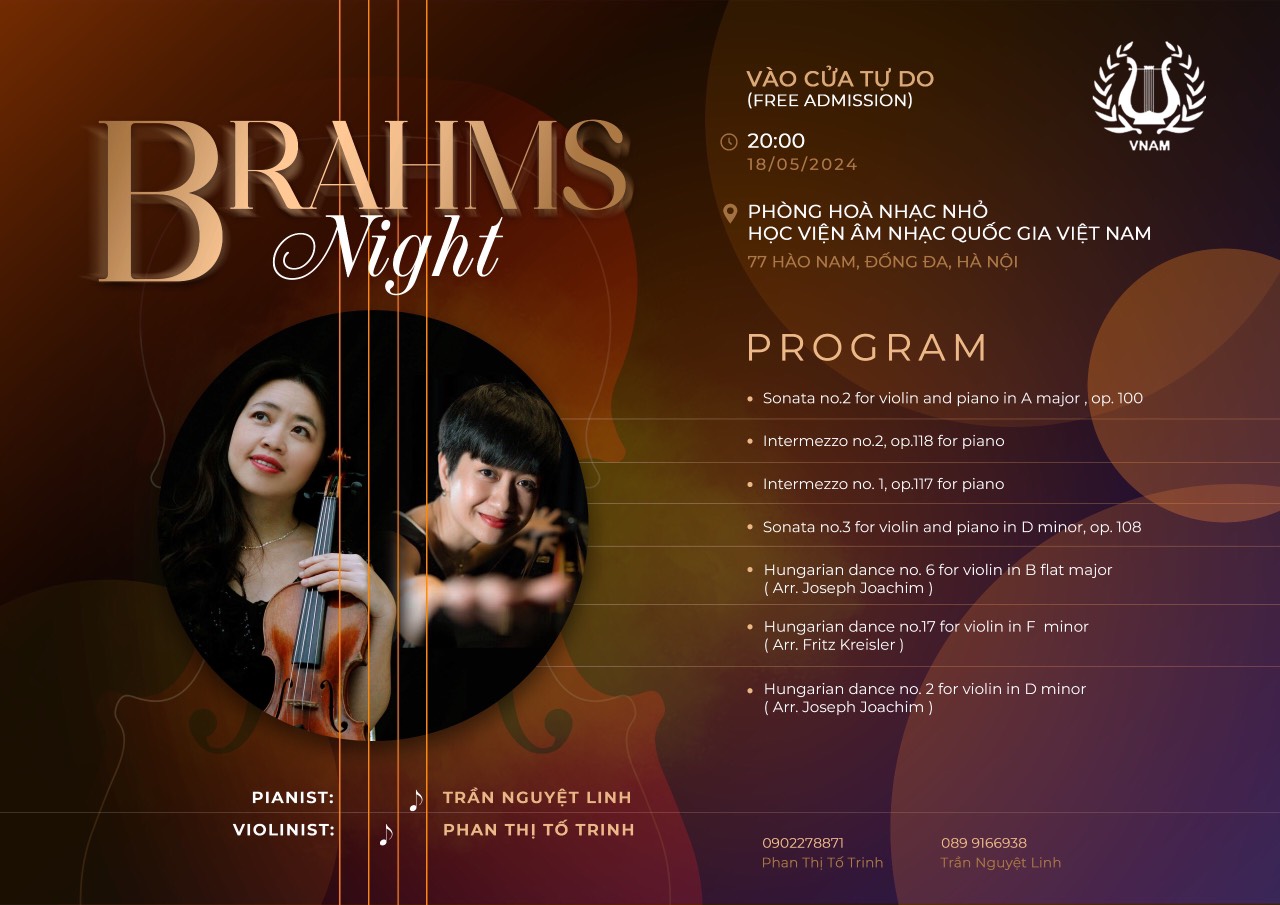 Brahms Night - đêm nhạc concert vào cửa tự do tại Hà Nội