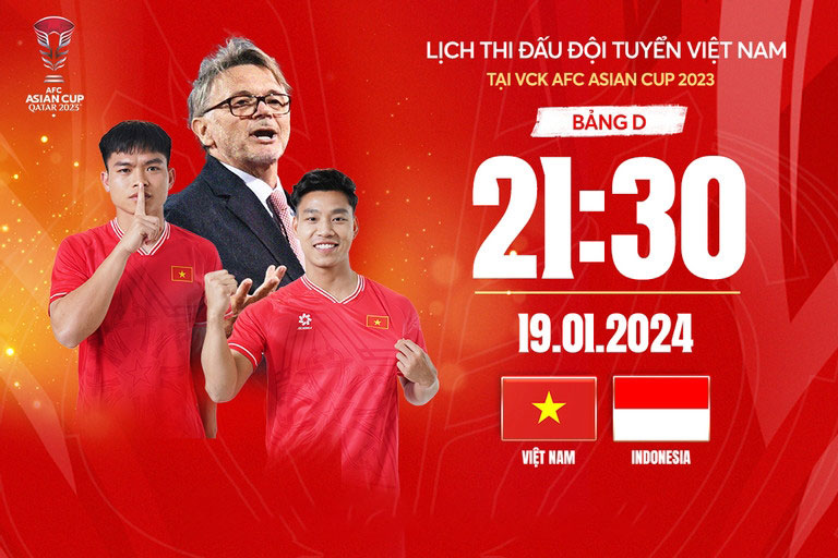 Tin thể thao ngày 19/01: Lịch thi đấu và trực tiếp Asian Cup 2023 Việt Nam vs Indonesia, Iraq vs Nhật Bản